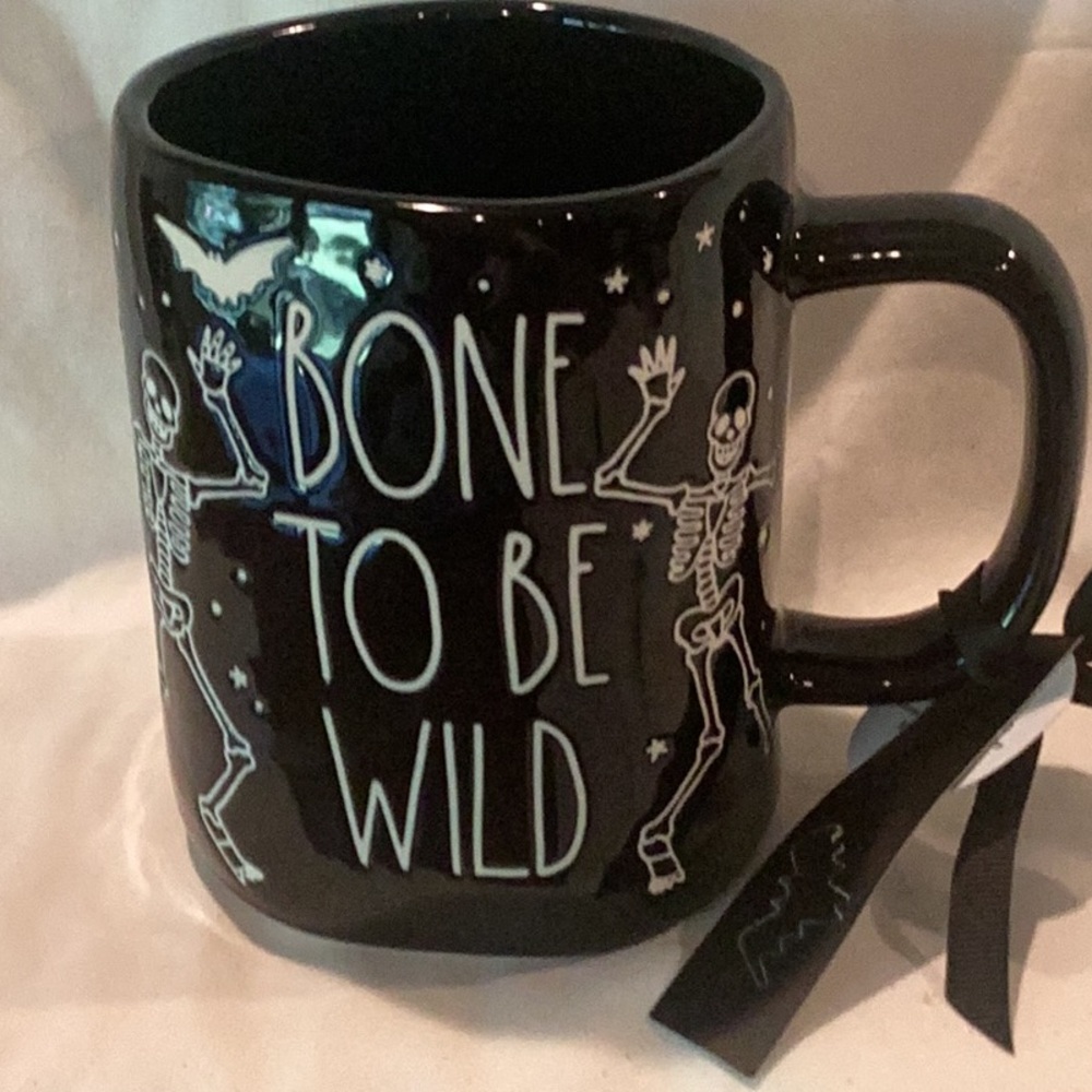 Rae Dunn BONE TO BE WILD Halloween mug